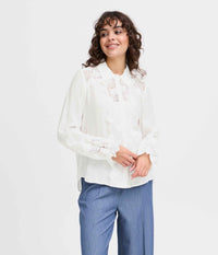 FRANSA LACE LACE SHIRT IN WHITE 