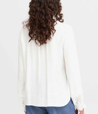 FRANSA LACE LACE SHIRT IN WHITE 