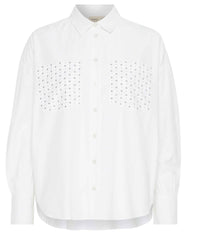 FRANSA GARIA SHIRT IN WHITE WITH RIVETS.