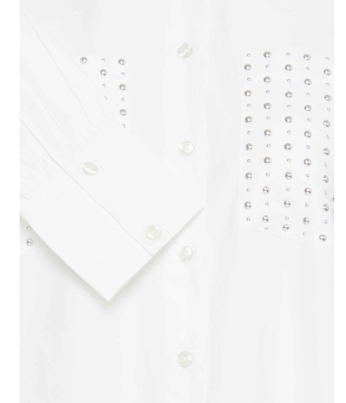 FRANSA GARIA SHIRT IN WHITE WITH RIVETS.