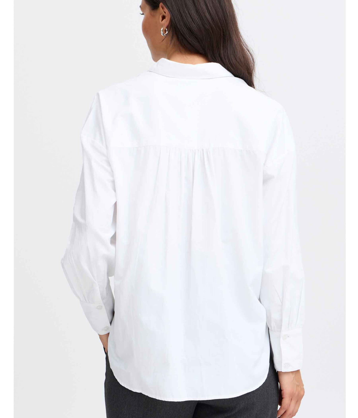 FRANSA GARIA SHIRT IN WHITE WITH RIVETS.