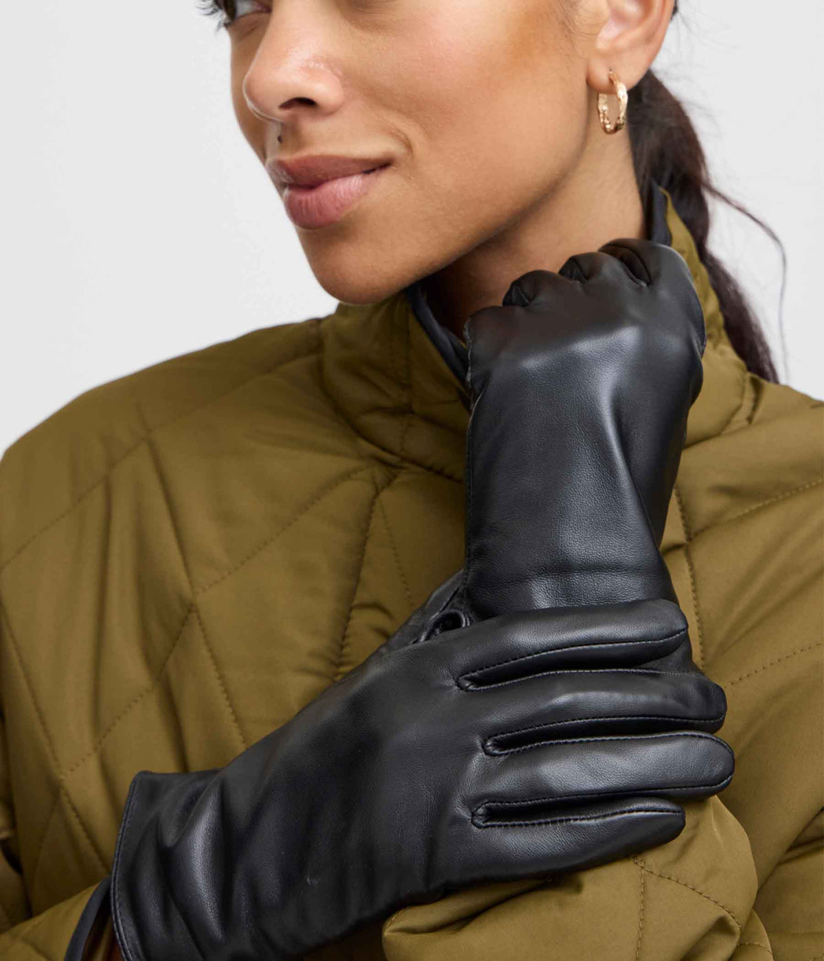 LEATHER GLOVES BAVANTE IN BLACK