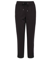 B.YOUNG RIZETTA 7/8 TROUSERS IN BLACK WITH SILVER STRIPE ON THE SIDE