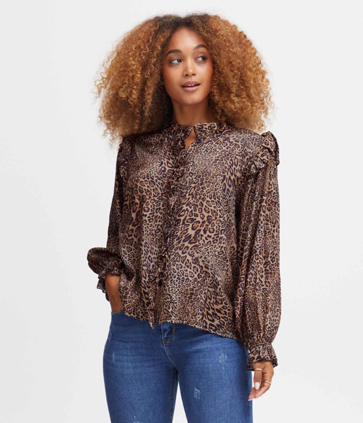 SORBET SIMA SKJORTE I LEOPARD PRINT