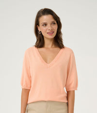 KAFFE LIZZA PULLOVER I PEACH