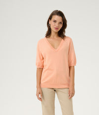 KAFFE LIZZA PULLOVER I PEACH