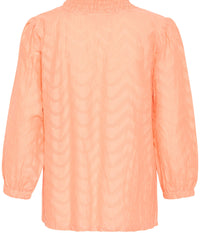 KAFFE VICTORIA BLUSE I PEACH NECTAR - KORAL