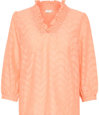 KAFFE VICTORIA BLUSE I PEACH NECTAR - KORAL