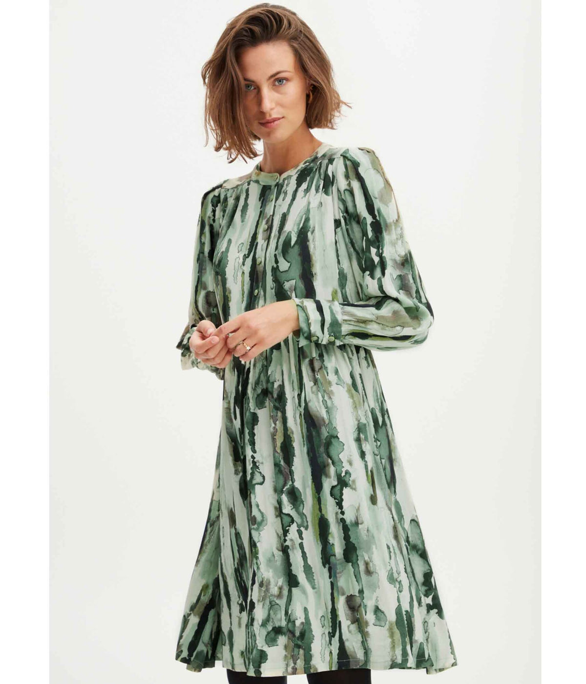 nyt år panik Er velkendte Fransa kjole Dora i grøn mix – Heidisbutik