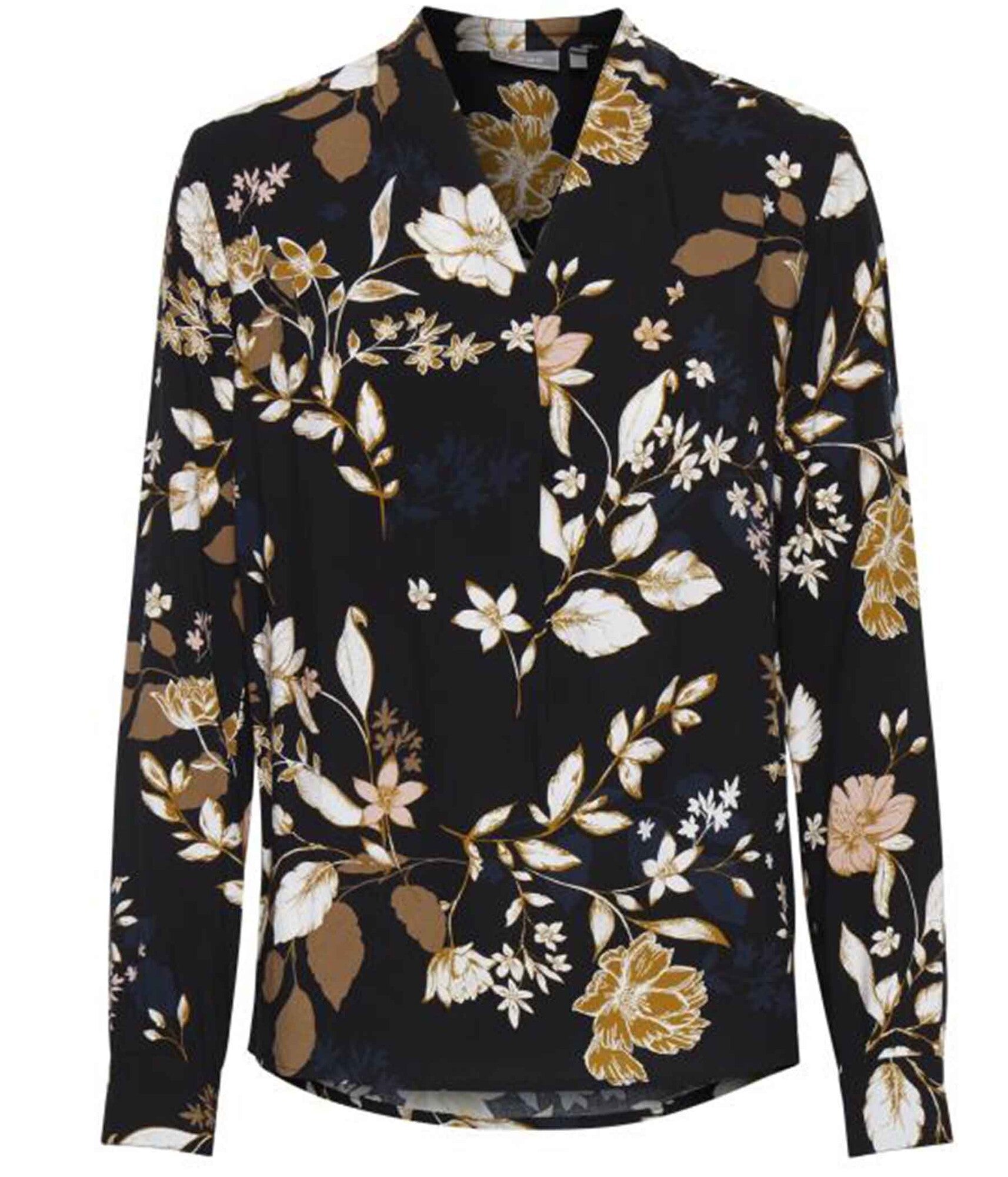 print med – i bluse sort Heidisbutik Fransa blomster